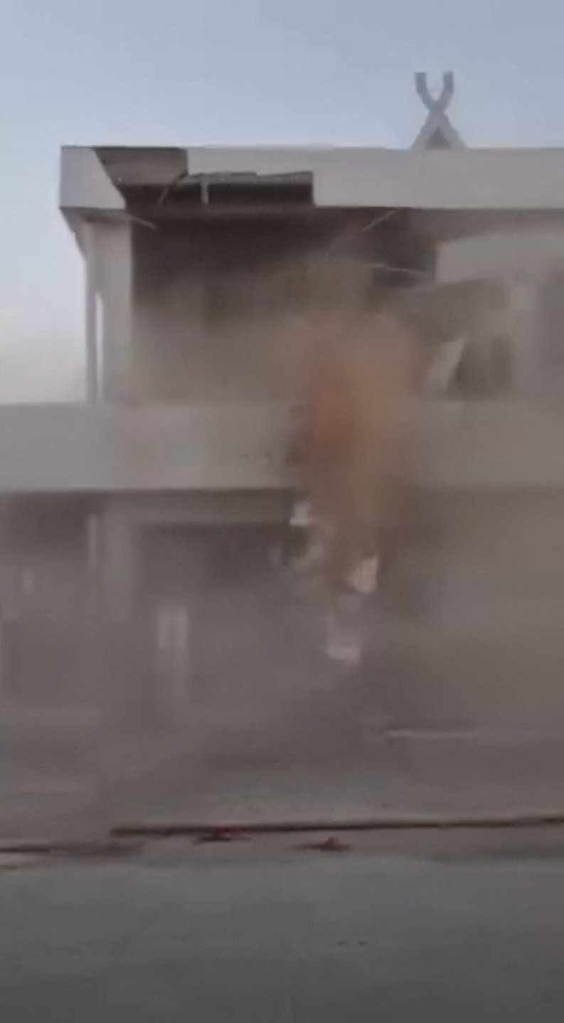 The moment of a building collapse at Maumere port following an earthquake