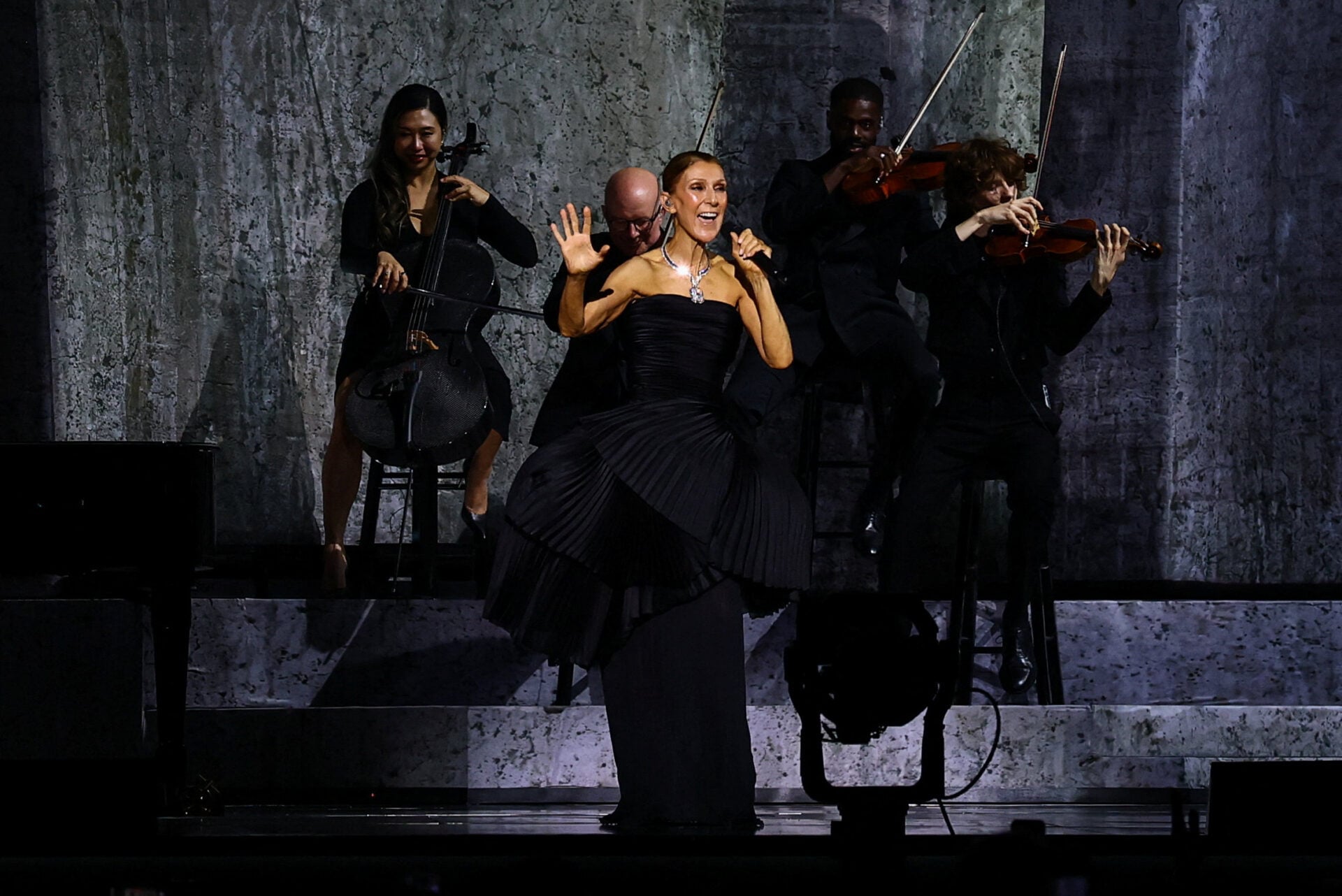 First concert of Canadian singer Celine Dion at the Plenitude Arena in the La Defense district of Nanterre