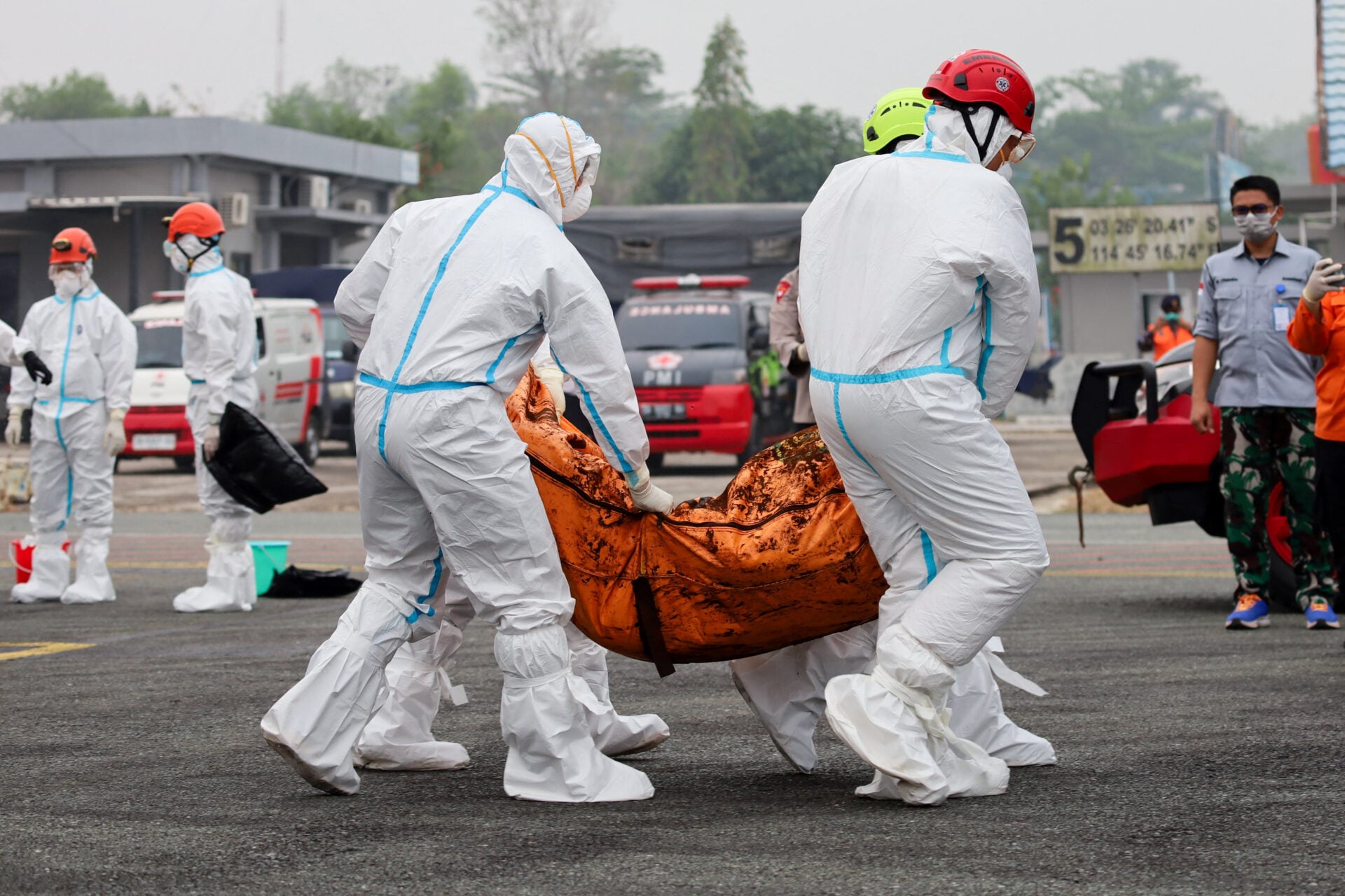Victims recovered from the Virgo Transport 8 ferry, which capsized in the Java Sea