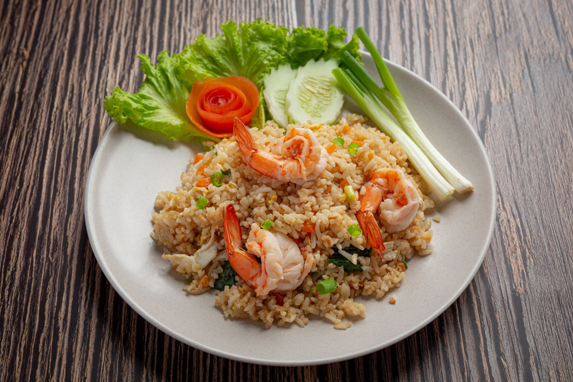 American Shrimp Fried Rice served with Chili Fish Sauce Thai Foo