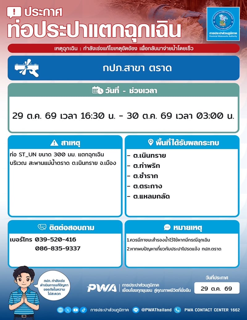 กระบะคว่ำชนท่อประปาแตก กระบะคว่ำชนท่อประปาแตก