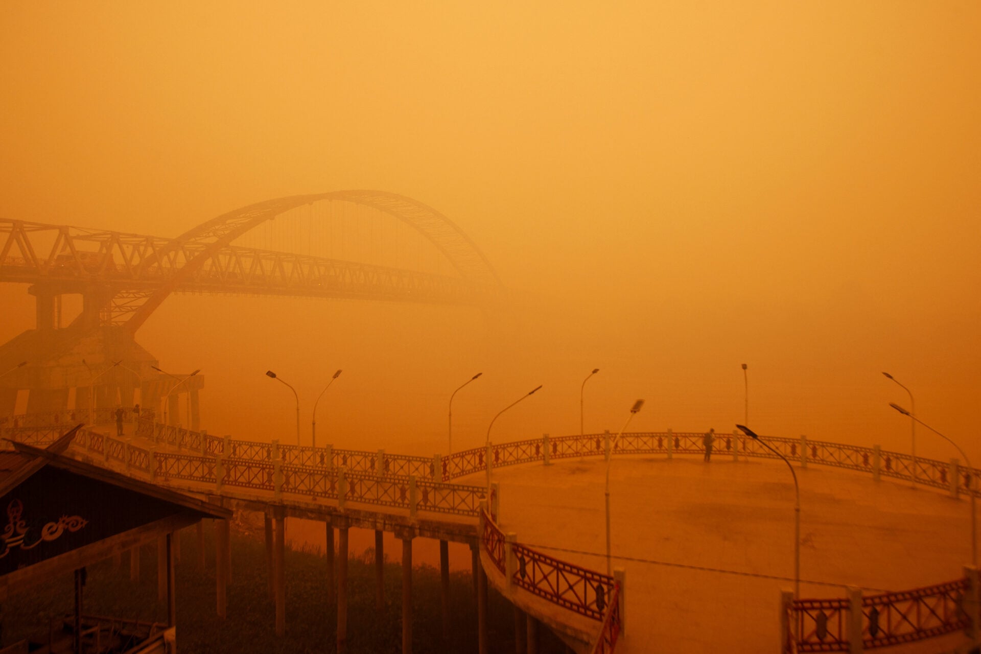 Haze due to wildfires in Palangka Raya, Central Kalimantan