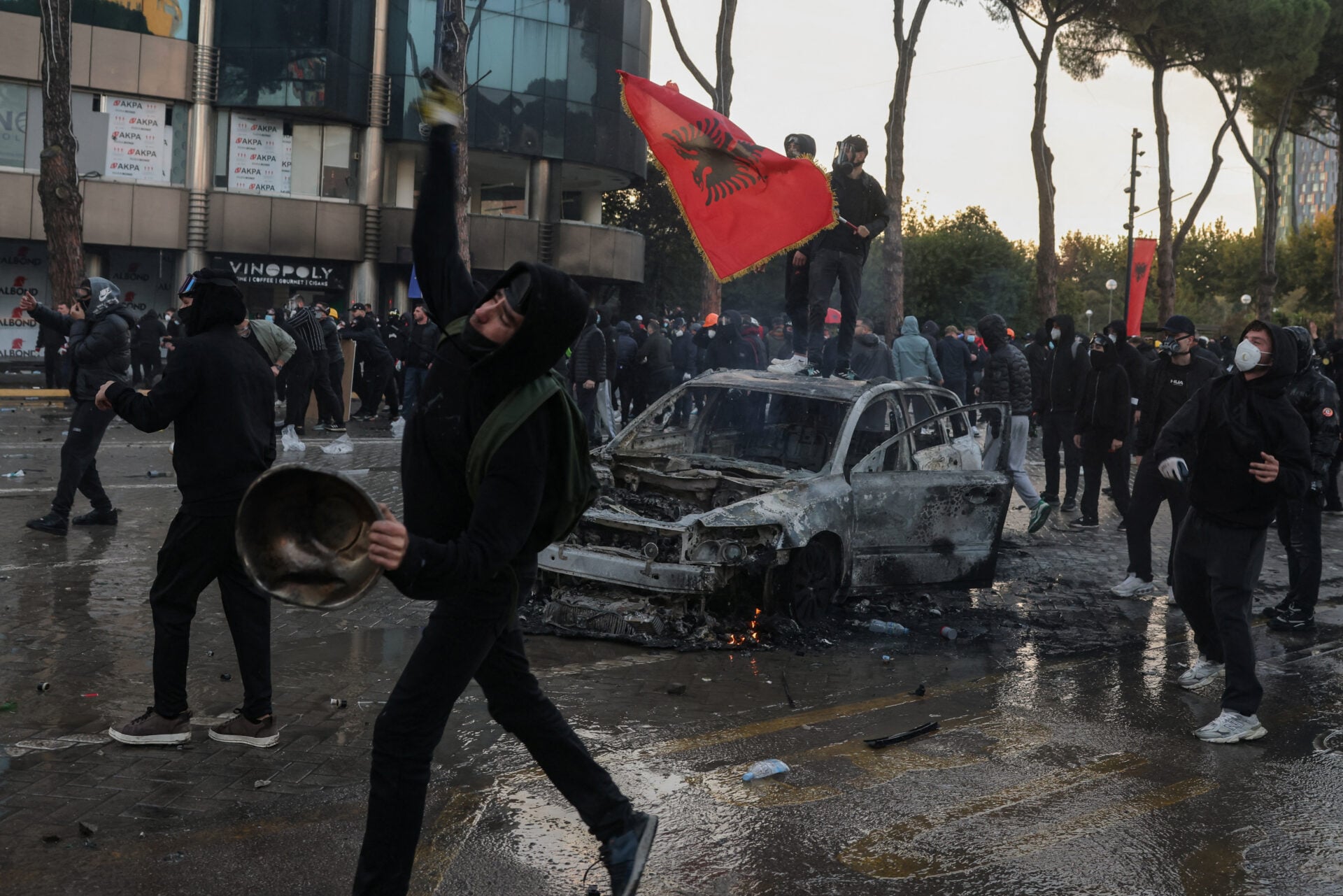 Anti-government protest by students in Tirana