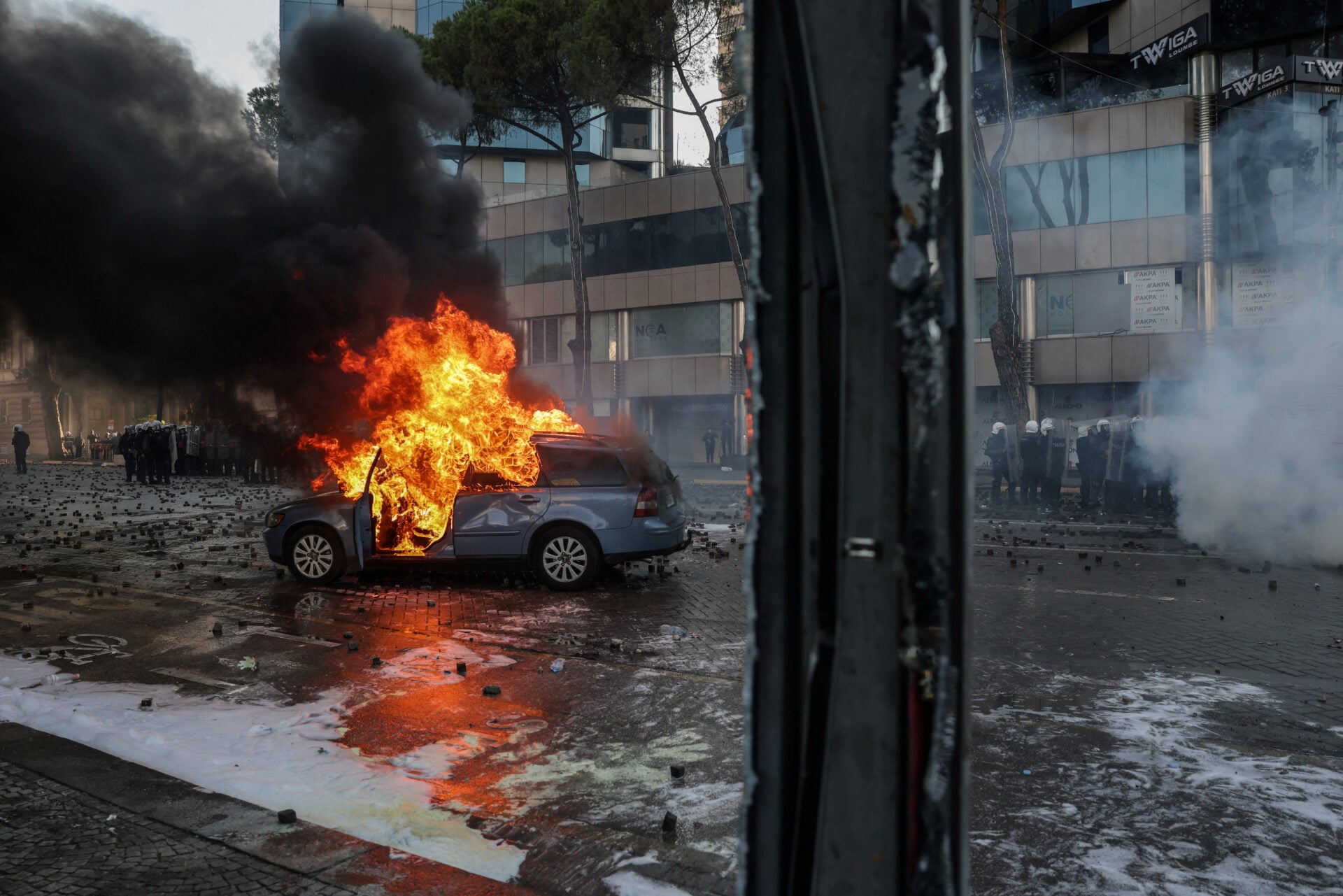 Anti-government protest by students in Tirana