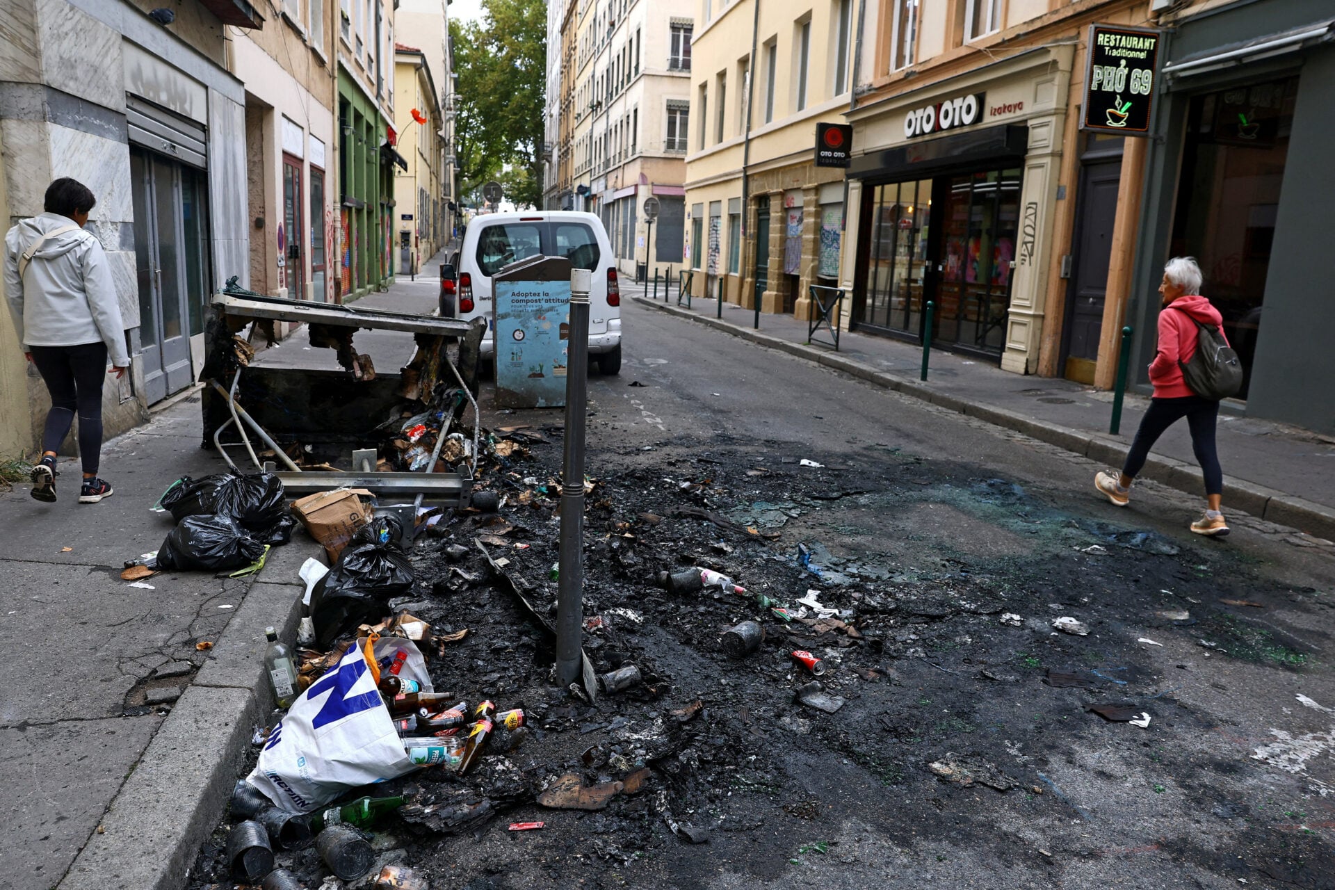 Aftermath of French protests in Lyon