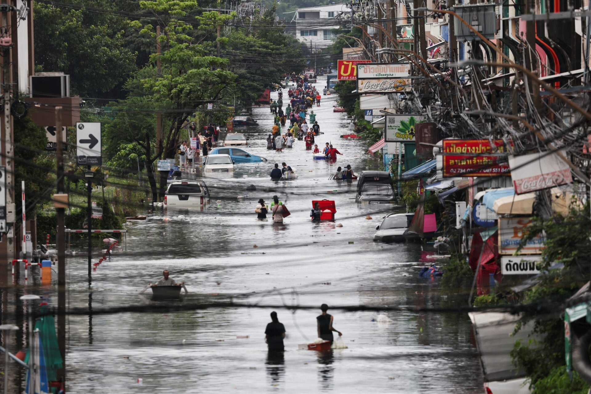 Aftermath of flooding, in Bangkok