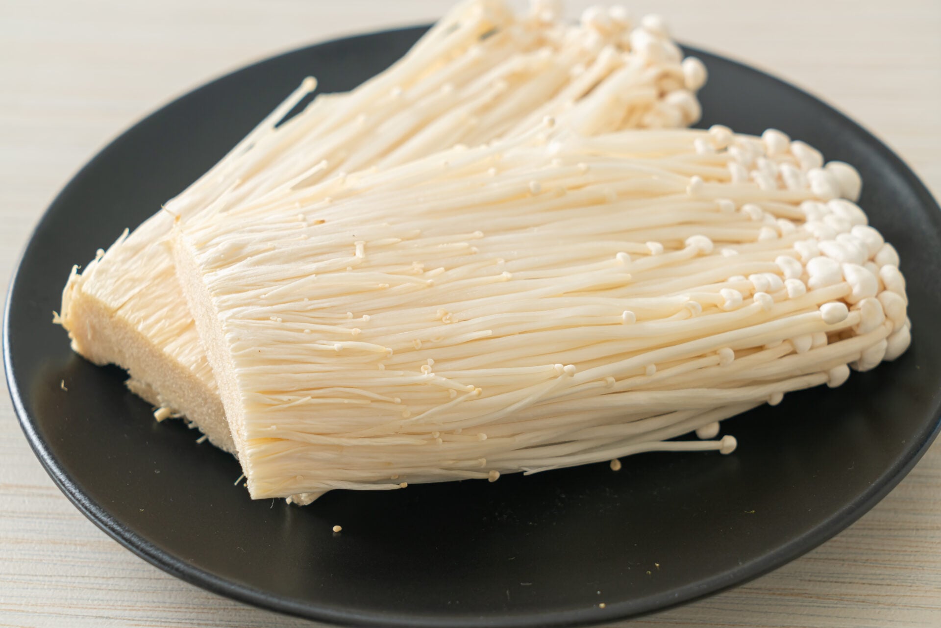 fresh enoki mushroom or golden needle mushrooms