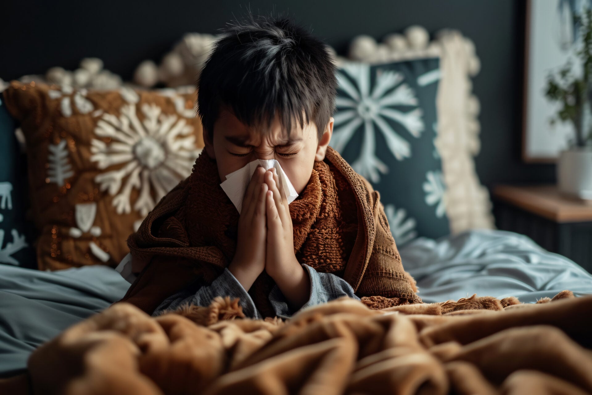 sick-kid-blowing-their-snot-into-tissue